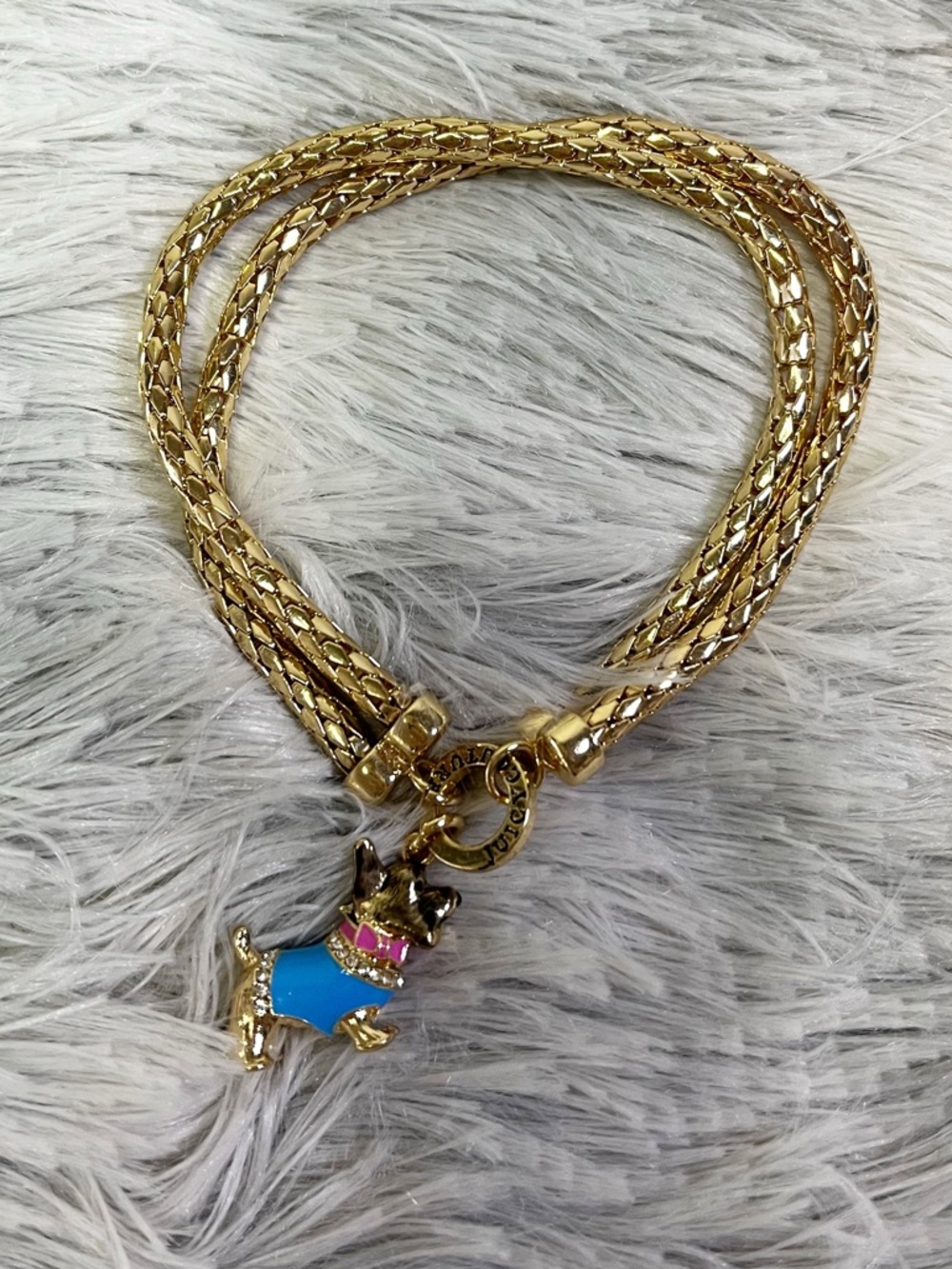 Juicy Couture Stretchy Double Mesh Scottie Dog Bracelet